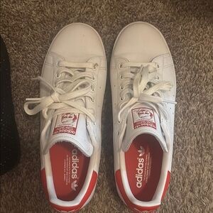Adidas Classic White and Red Shoes